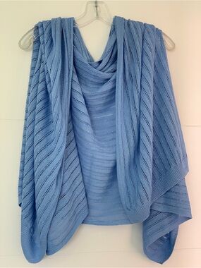 Talbots Light Blue Knit Wrap Scarf